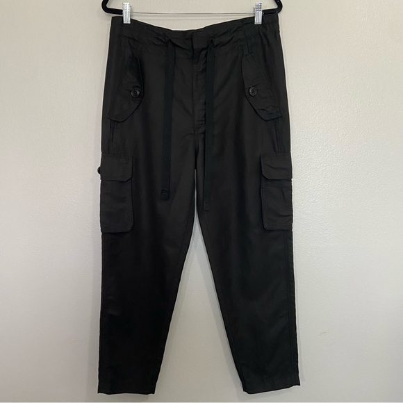 Vince Utility Cargo Linen Cotton Drawstring Pants size L - Picture 3 of 10